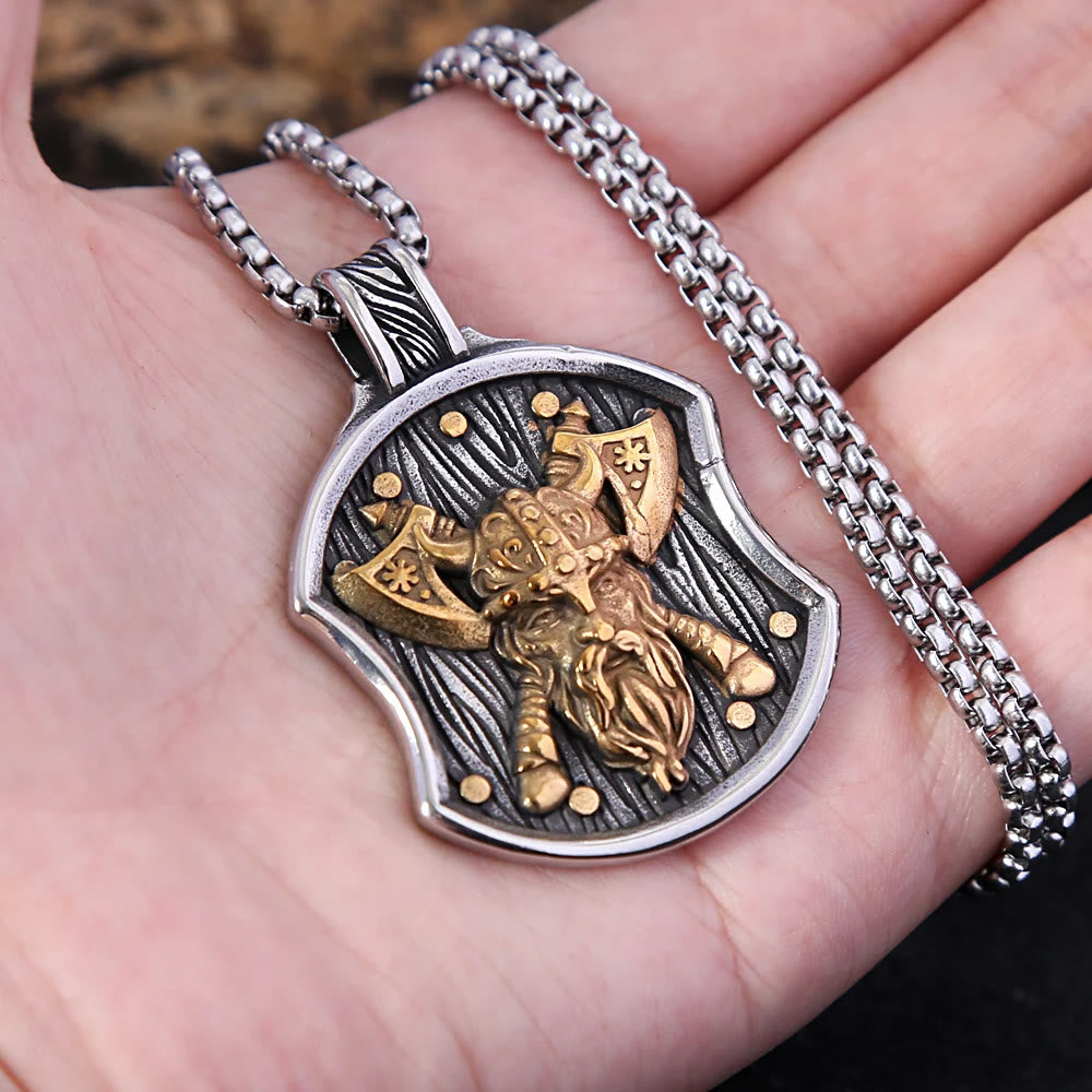 WorldNorse Odin Warrior Axe Shield Necklace - image 1