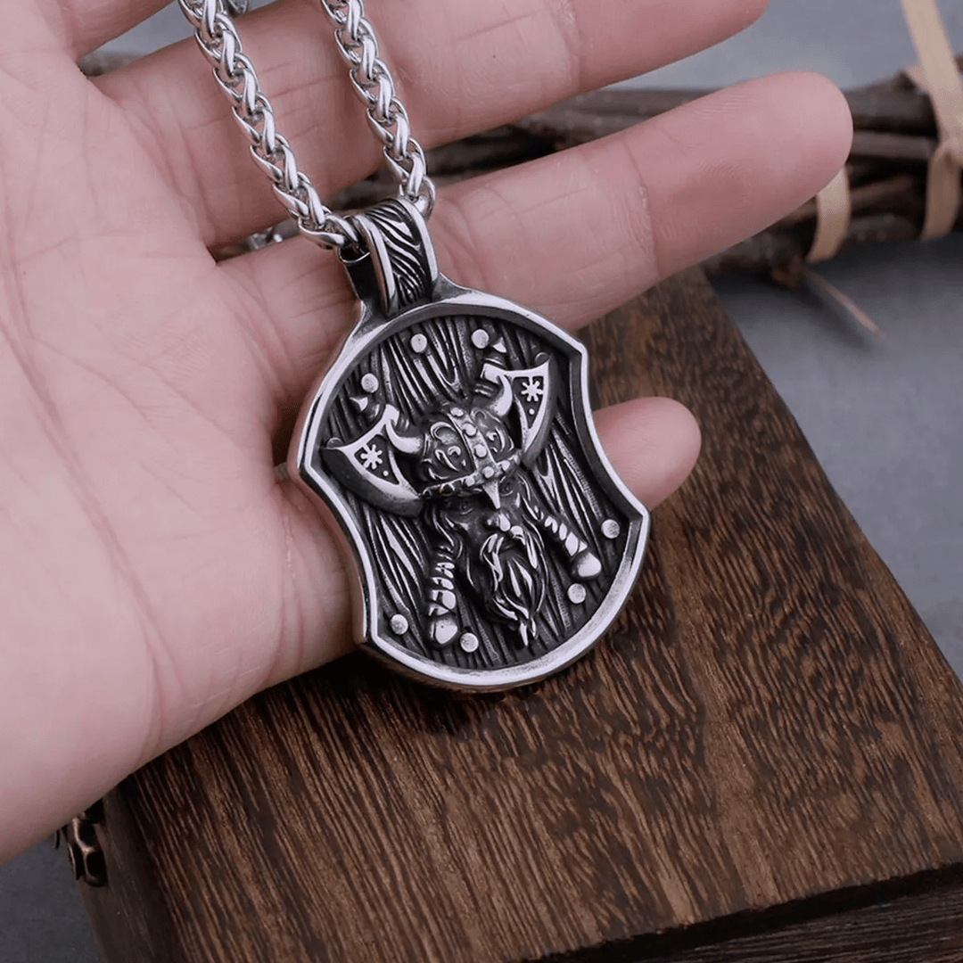 WorldNorse Odin Warrior Axe Shield Necklace - image 6