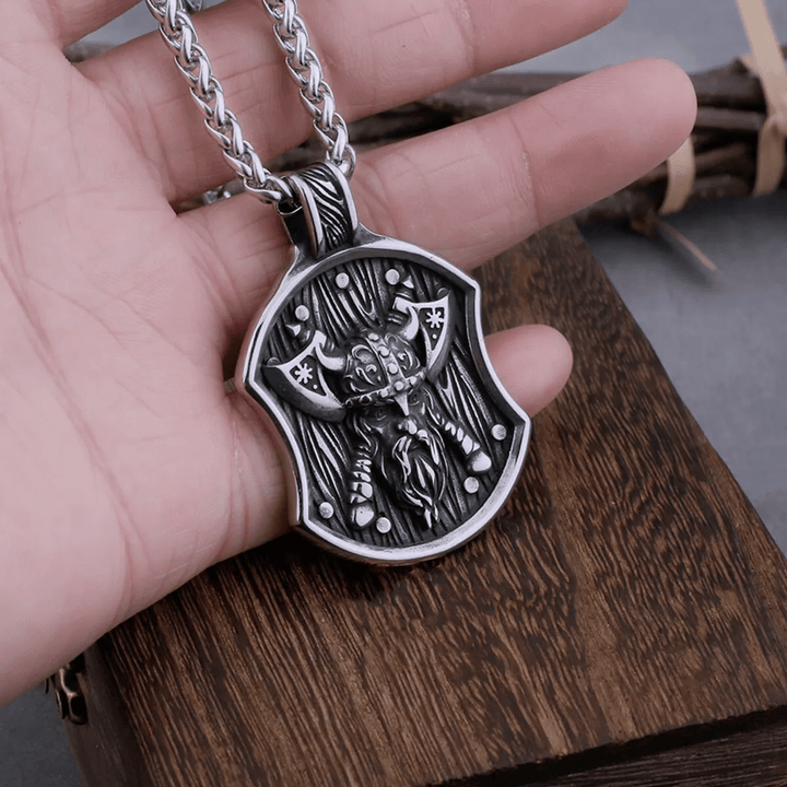 WorldNorse Odin Warrior Axe Shield Necklace - image 6
