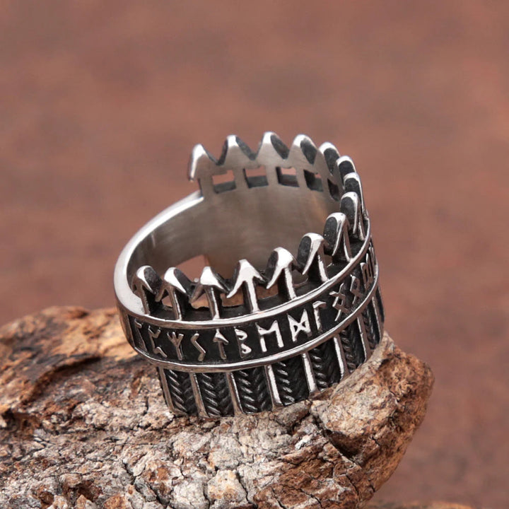 WorldNorse Nordic Viking Runic Arrow Ring