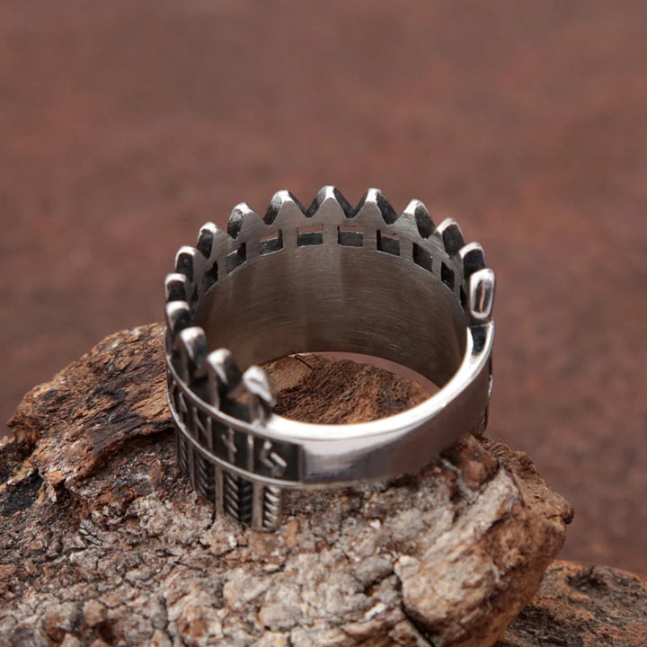 WorldNorse Nordic Viking Runic Arrow Ring