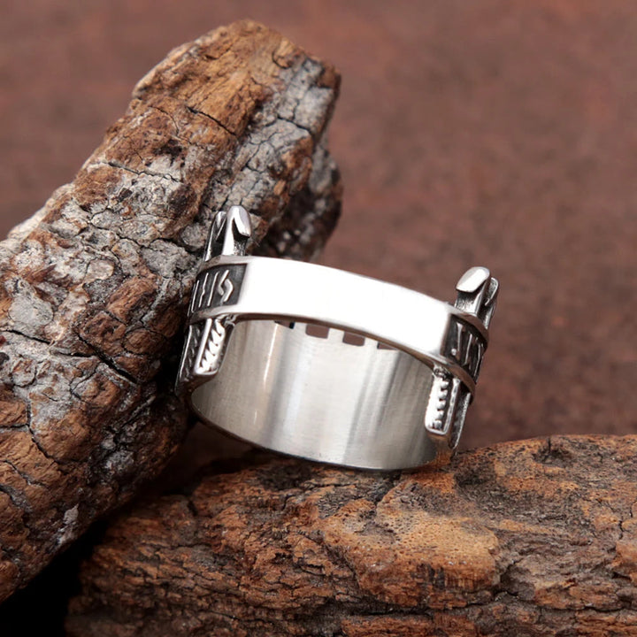 WorldNorse Nordic Viking Runic Arrow Ring