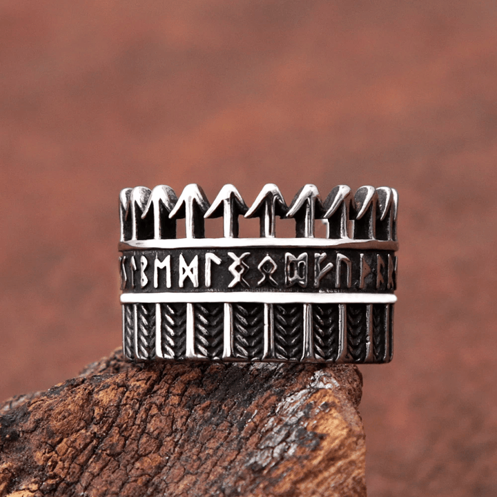 WorldNorse Nordic Viking Runic Arrow Ring