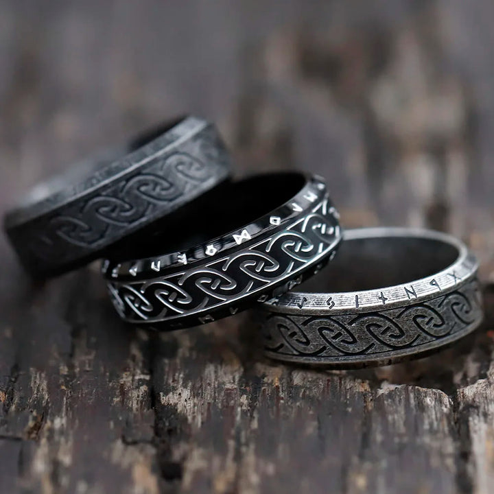 WorldNorse Retro Rune Celtic Knot Ring