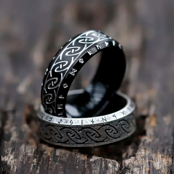 WorldNorse Retro Rune Celtic Knot Ring