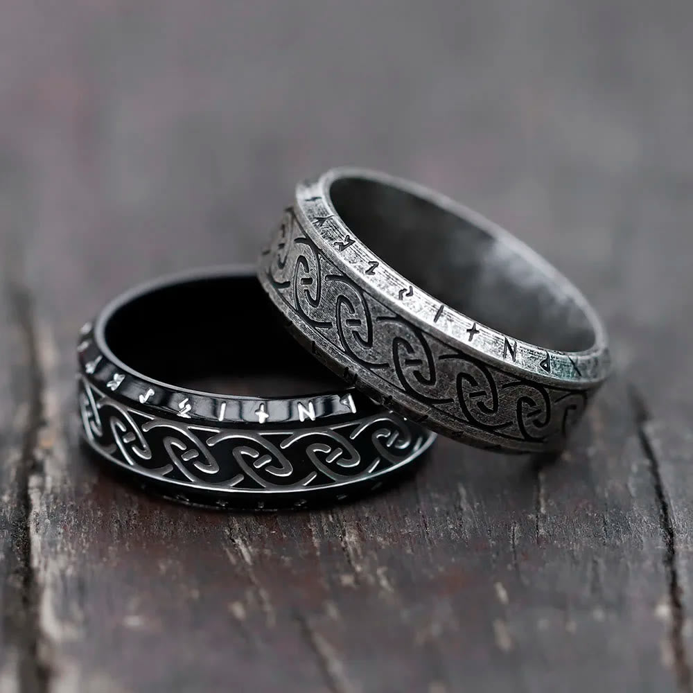 WorldNorse Retro Rune Celtic Knot Ring