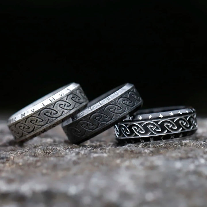 WorldNorse Retro Rune Celtic Knot Ring