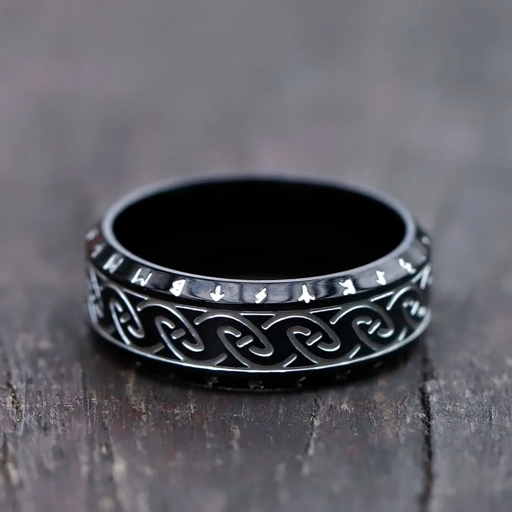 WorldNorse Retro Rune Celtic Knot Ring