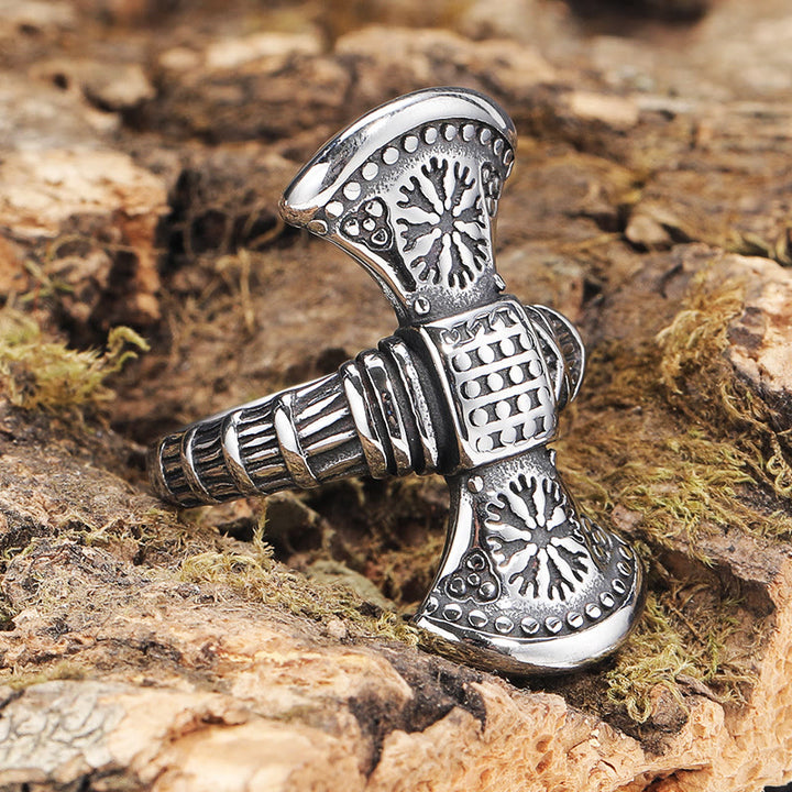 WorldNorse Double Side Axe Mjolnir Ring