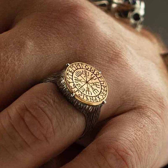 WorldNorse Vegvisir Runic Circle Compass Ring