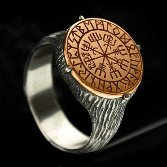 WorldNorse Vegvisir Runic Circle Compass Ring