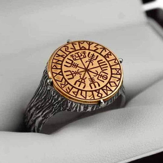 WorldNorse Vegvisir Runic Circle Compass Ring