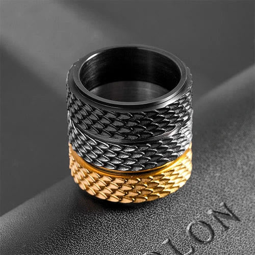WorldNorse Retro Dragon Scale Spinner Anxiety Ring - image 13