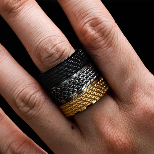 WorldNorse Retro Dragon Scale Spinner Anxiety Ring - image 11