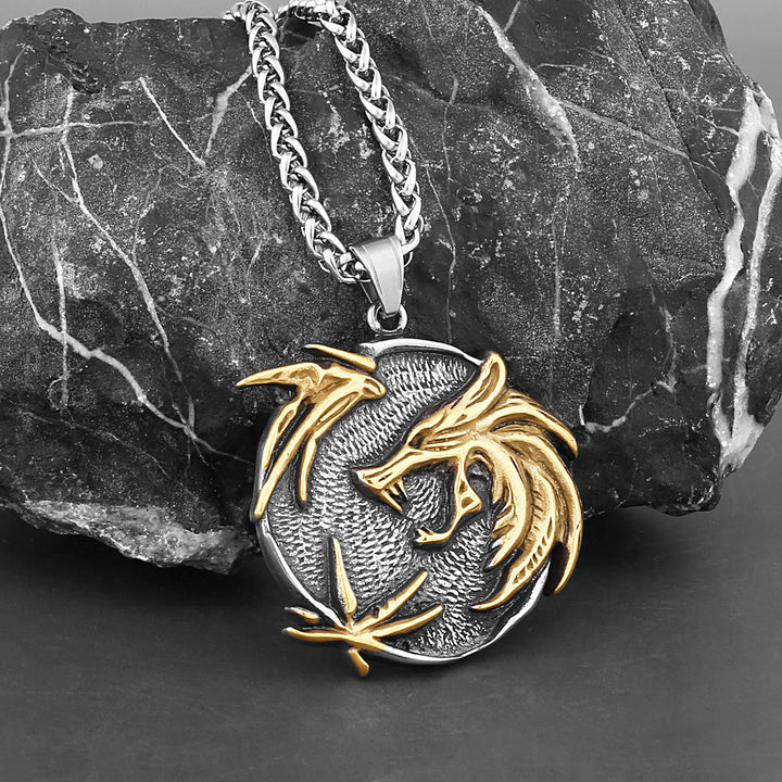 WorldNorse The Medallions Stainless Steel Wolf Necklace - Silver&Gold - image 6