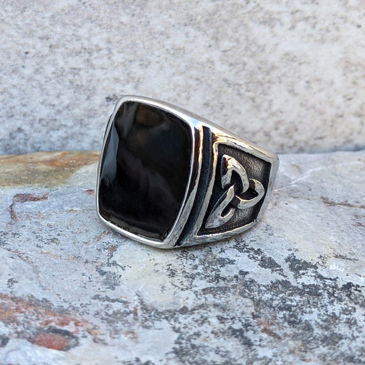 FREE Today: Viking Triquetra Black Square Vintage Ring