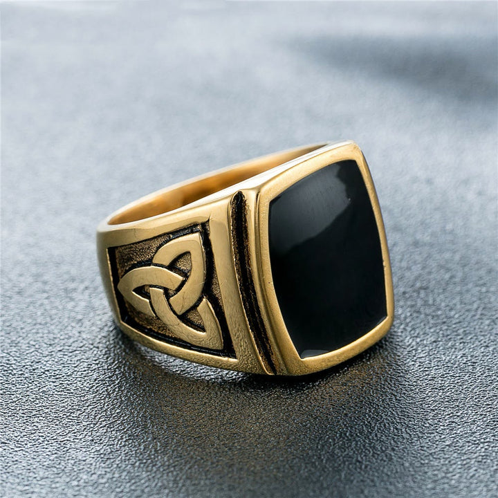 FREE Today: Viking Triquetra Black Square Vintage Ring