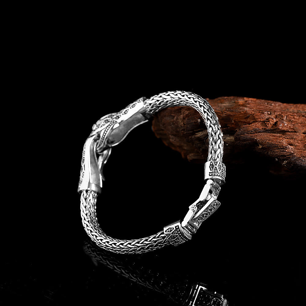 WorldNorse Handcrafted 925 Silver Marseille Stone Snake Bracelet - image 1