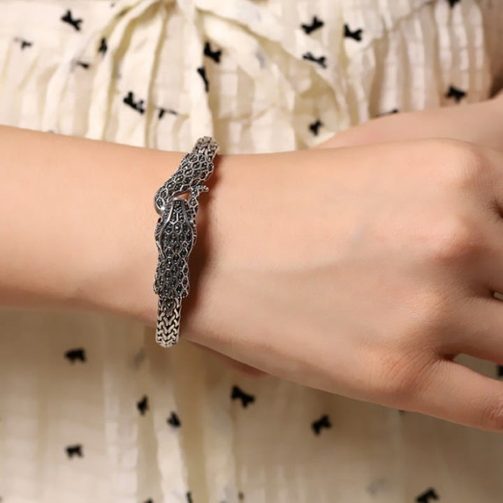 WorldNorse Handcrafted 925 Silver Marseille Stone Snake Bracelet - image 4