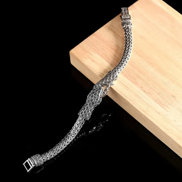 WorldNorse 925 Sterling Silver Marseille Stone Snake Bracelet - image 6