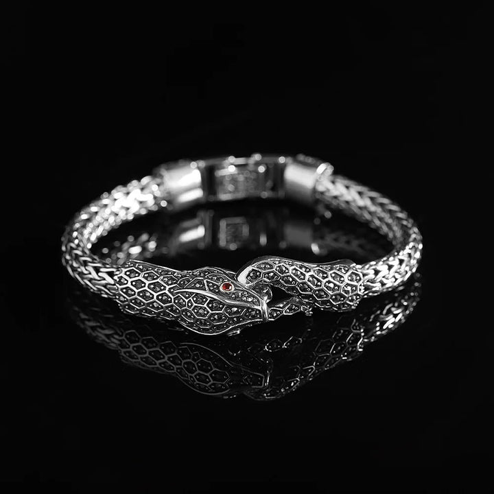 WorldNorse Handcrafted 925 Silver Marseille Stone Snake Bracelet - image 7