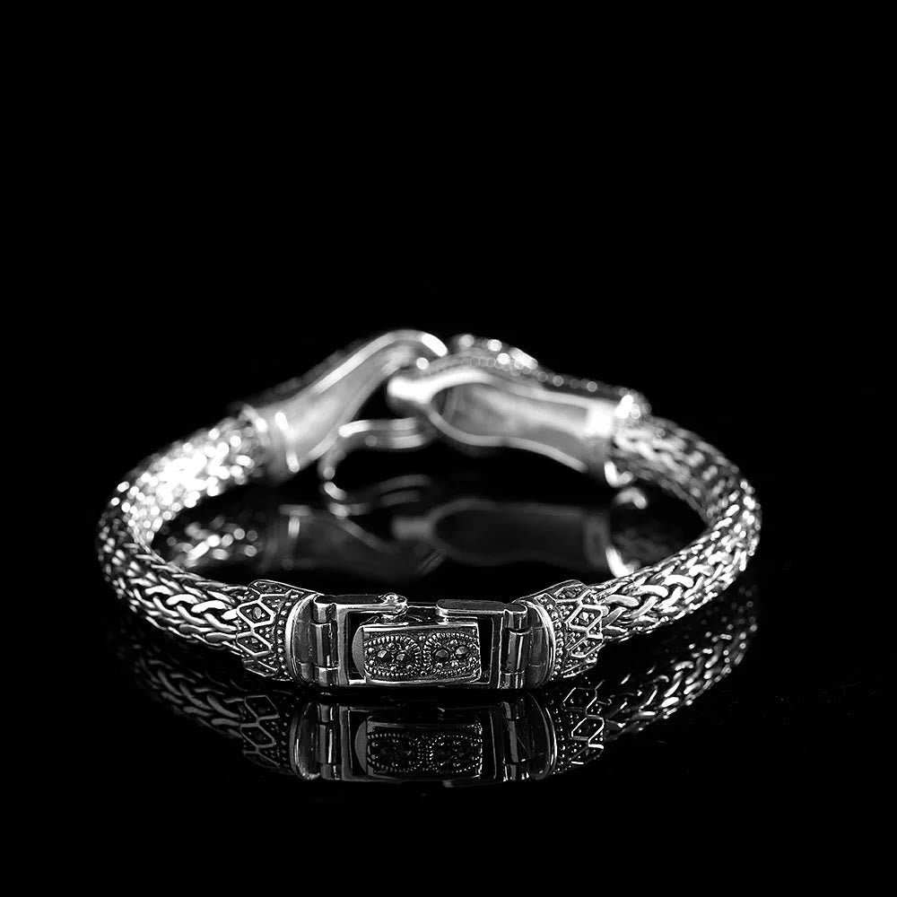 WorldNorse 925 Sterling Silver Marseille Stone Snake Bracelet - image 8