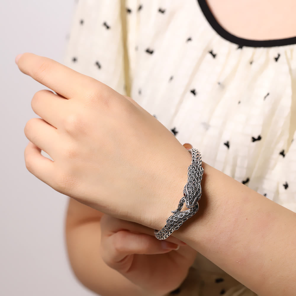 WorldNorse Handcrafted 925 Silver Marseille Stone Snake Bracelet - image 5