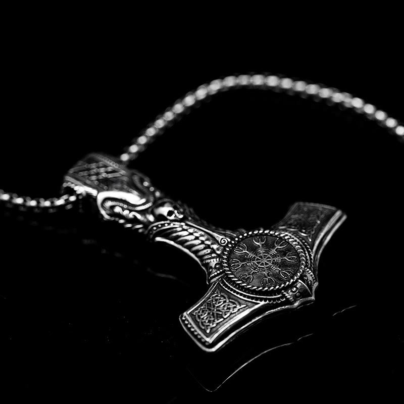 WorldNorse Handcrafted 925 Silver Skull With Viking Symbol Necklace - image 2