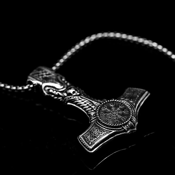 WorldNorse Handcrafted 925 Silver Skull With Viking Symbol Necklace - image 2
