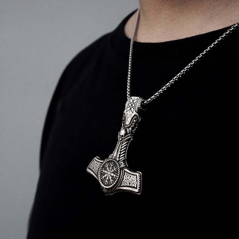 WorldNorse Handcrafted 925 Silver Skull With Viking Symbol Necklace - image 4