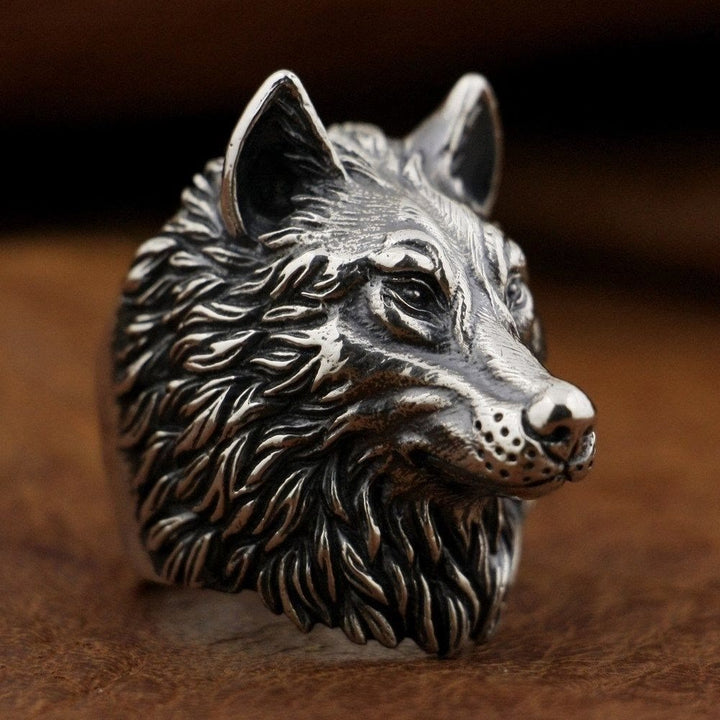 WorldNorse Wild Wolf Head Animal Ring - US 13 - image 0