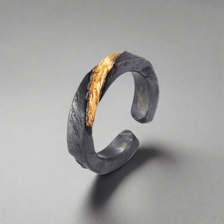 WorldNorse Flowing Fire Inlaid Adjustable Ring