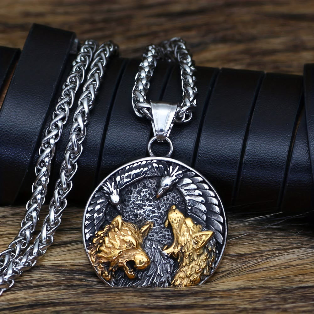 WorldNorse Odin's Ravens & Wolves Necklace - image 1