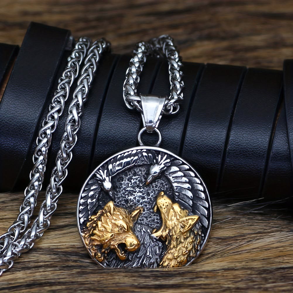 WorldNorse Odin's Ravens & Wolves Necklace - image 1