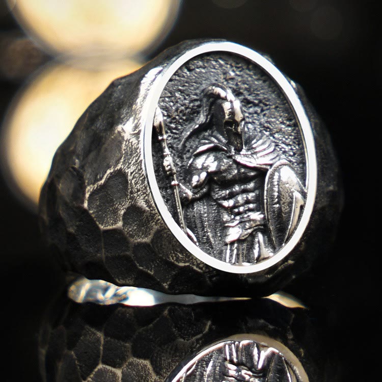 WorldNorse Handcrafted 925 Silver Spartan Warrior Ring - Silver - image 0