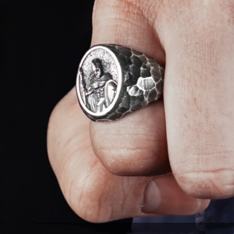 WorldNorse Handcrafted 925 Silver Spartan Warrior Ring - image 1