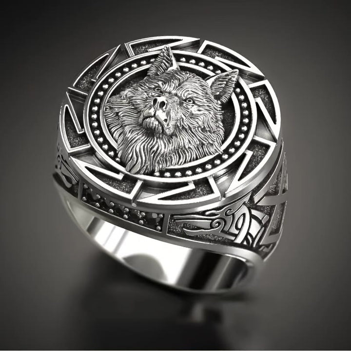 WorldNorse Wolf Head Totem Ring