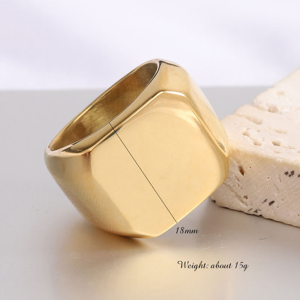 WorldNorse Light Surface Polished Square Punk Ring