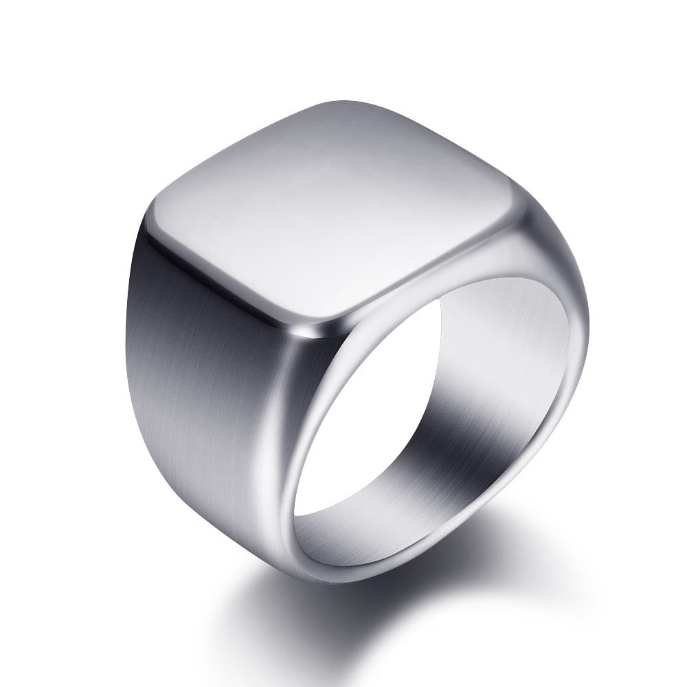 WorldNorse Light Surface Polished Square Punk Ring