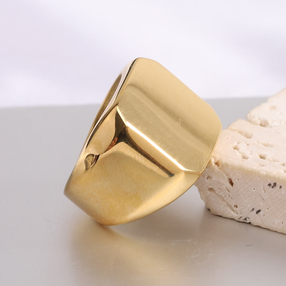 WorldNorse Light Surface Polished Square Punk Ring