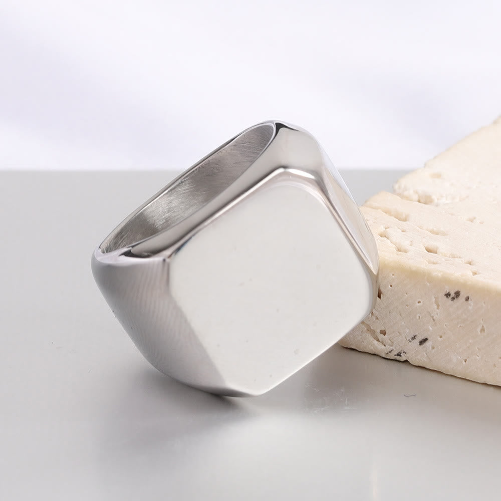 WorldNorse Light Surface Polished Square Punk Ring