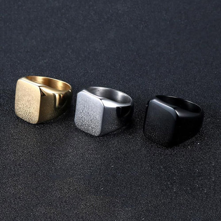 WorldNorse Light Surface Polished Square Punk Ring