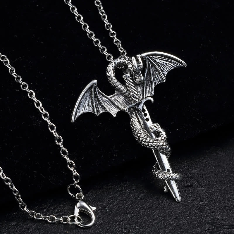 WorldNorse Pterosaur Golden Sword Luminous Necklace