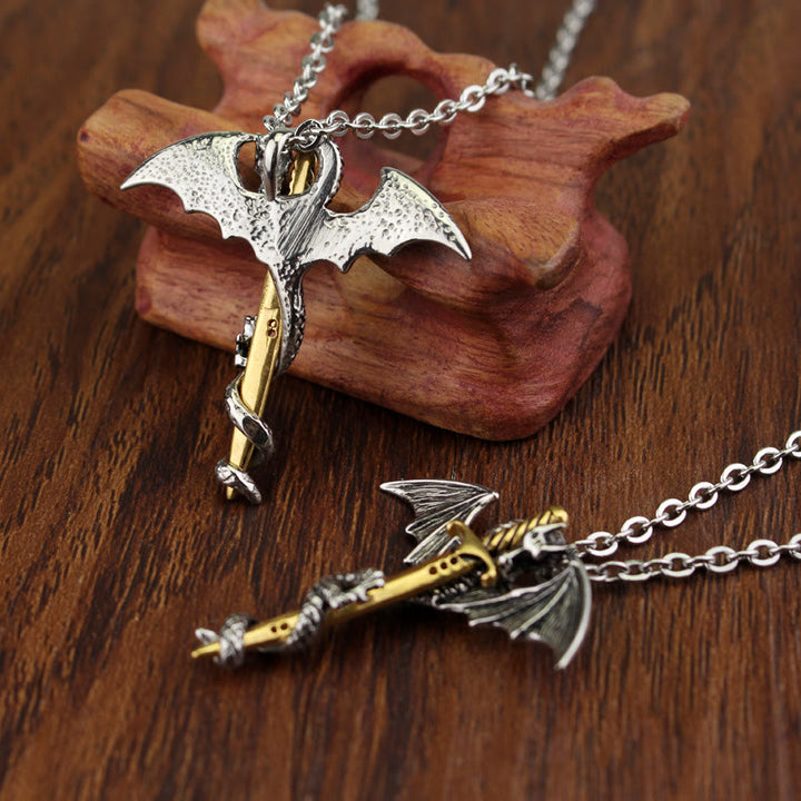 WorldNorse Pterosaur Golden Sword Luminous Necklace - image 9