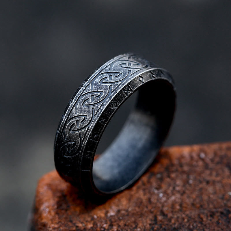 WorldNorse Vintage Rune Amulet Ring - Retro Black - US 13 - image 1