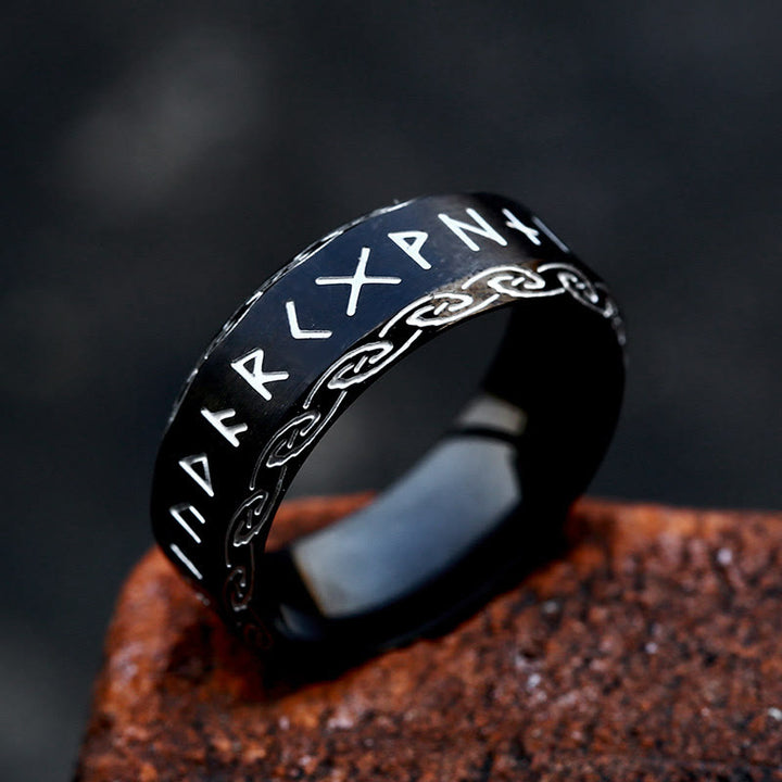 WorldNorse Viking Rune Stainless Steel Ring - Black - US 13 - image 2