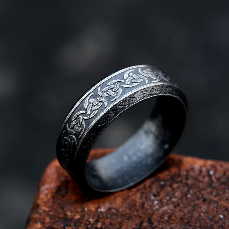 WorldNorse Triple Horn of Odin Ring - Retro Black - US 13 - image 1