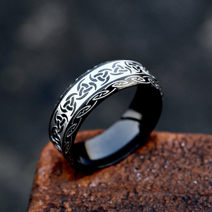WorldNorse Triple Horn of Odin Ring - Black - US 13 - image 2