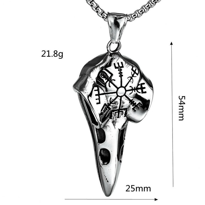 WorldNorse Raven Crow Head Vegvisir Necklace - image 5