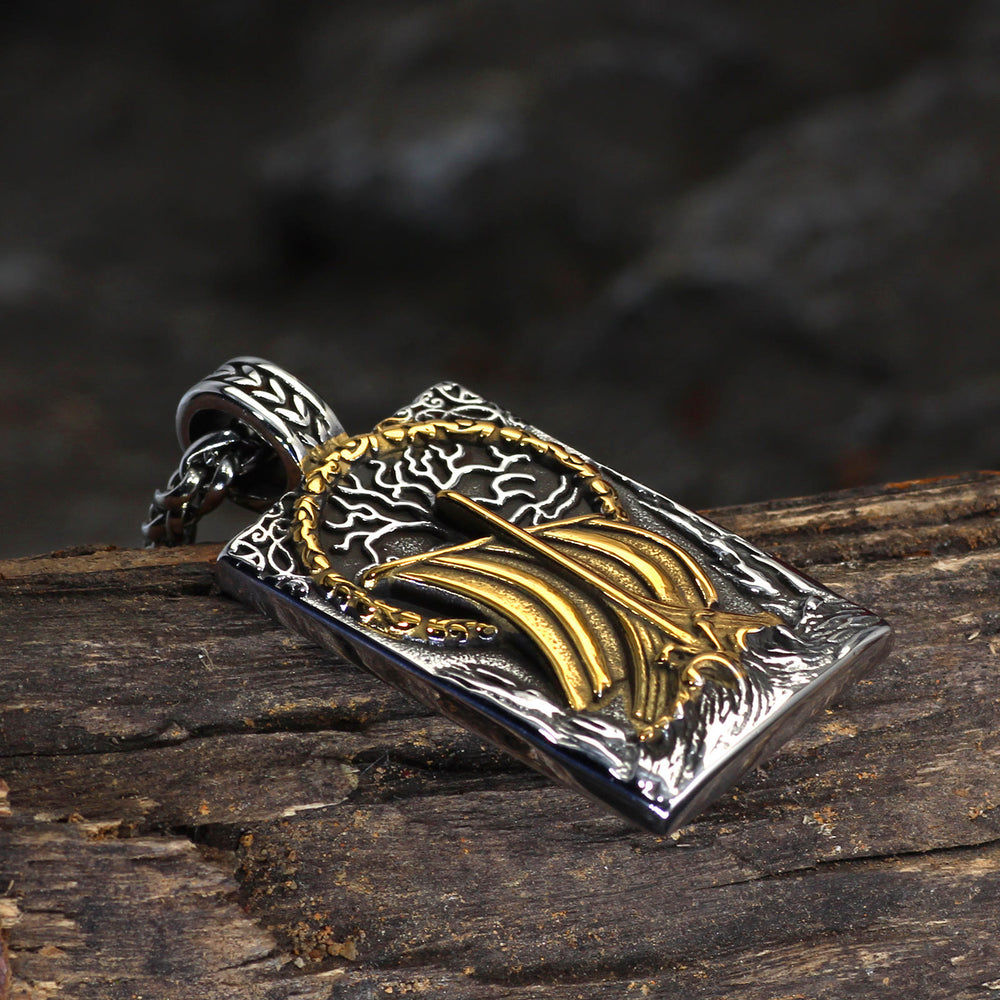 WorldNorse Yggdrasil Pirate Ship Necklace - image 1